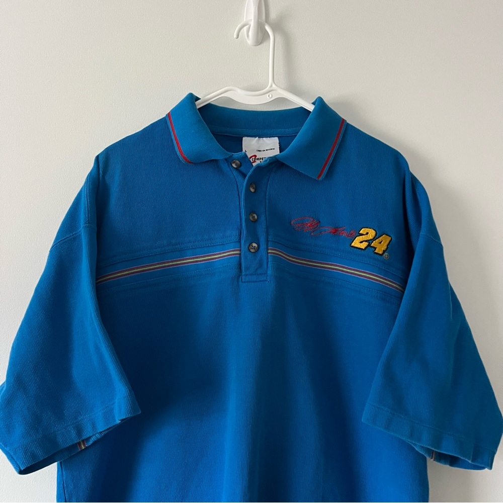 Vintage Competitor’s View - Jeff Gordon #24 NASCAR Embroidered Polo Shirt Blue L